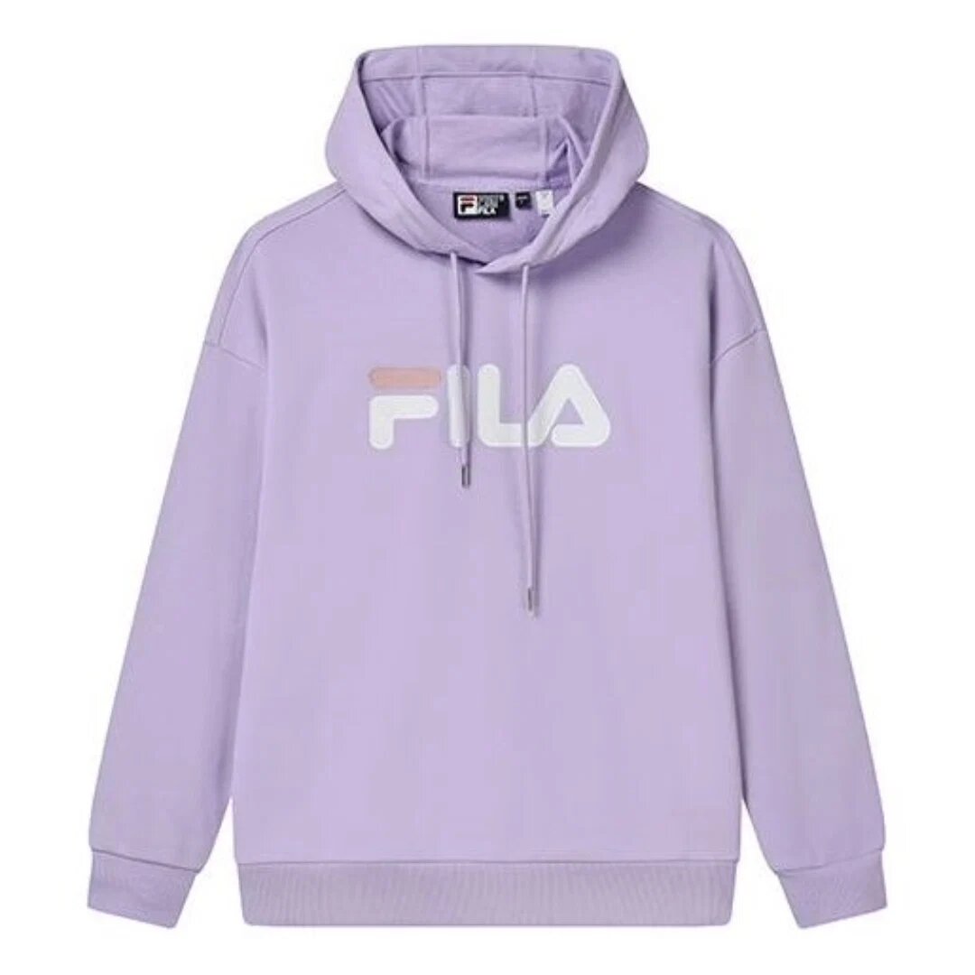 Felpa con cappuccio e logo classico "Viola e bianco"