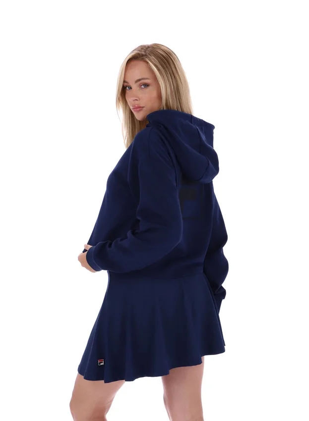 Felpa con cappuccio e zip a 1/4 Fila Navy Fiorella
