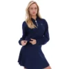 Felpa con cappuccio e zip a 1/4 Fila Navy Fiorella