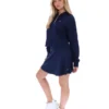 Felpa con cappuccio e zip a 1/4 Fila Navy Fiorella
