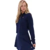 Felpa con cappuccio e zip a 1/4 Fila Navy Fiorella