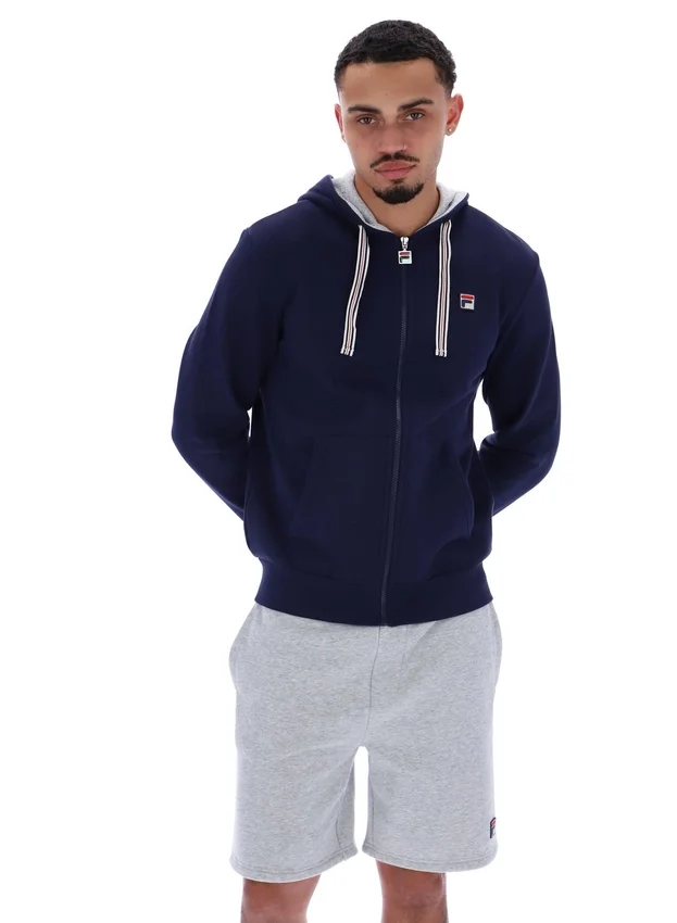 Felpa con cappuccio e zip Fila Tenconi blu navy