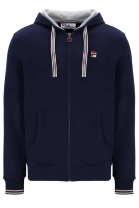 Felpa con cappuccio e zip Fila Tenconi blu navy