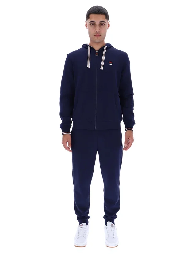 Felpa con cappuccio e zip Fila Tenconi blu navy