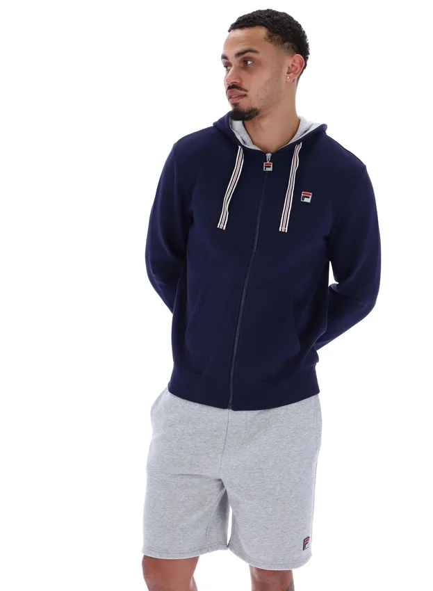 Felpa con cappuccio e zip Fila Tenconi blu navy