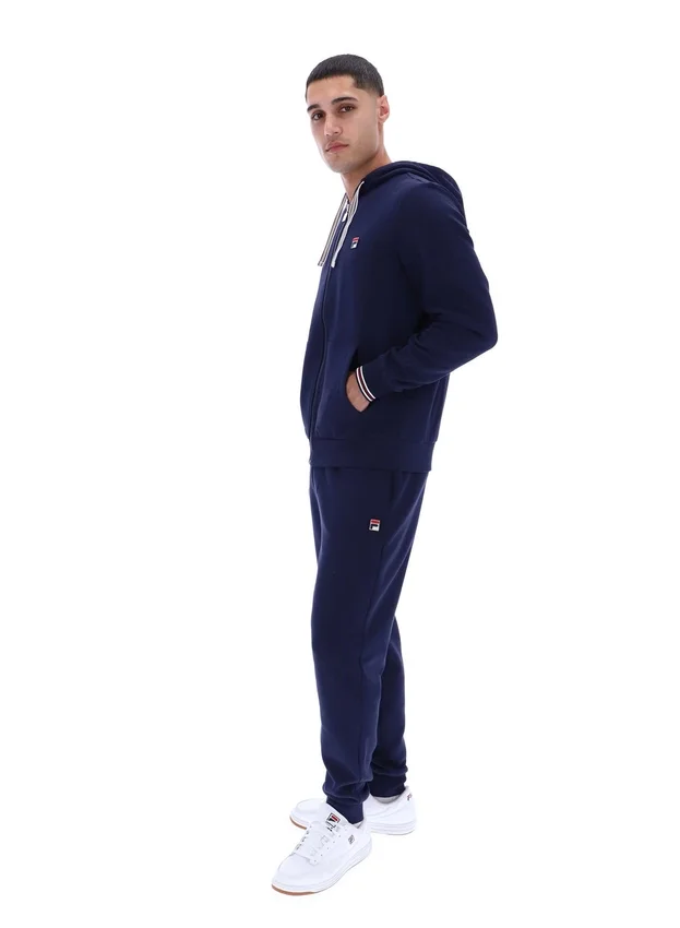 Felpa con cappuccio e zip Fila Tenconi blu navy
