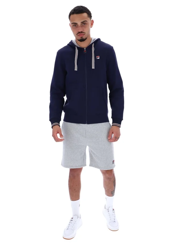 Felpa con cappuccio e zip Fila Tenconi blu navy