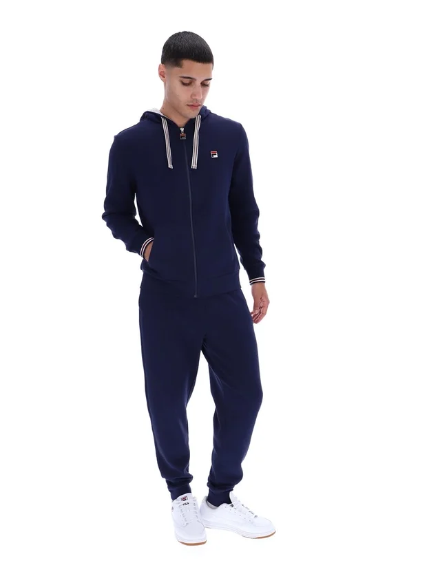 Felpa con cappuccio e zip Fila Tenconi blu navy