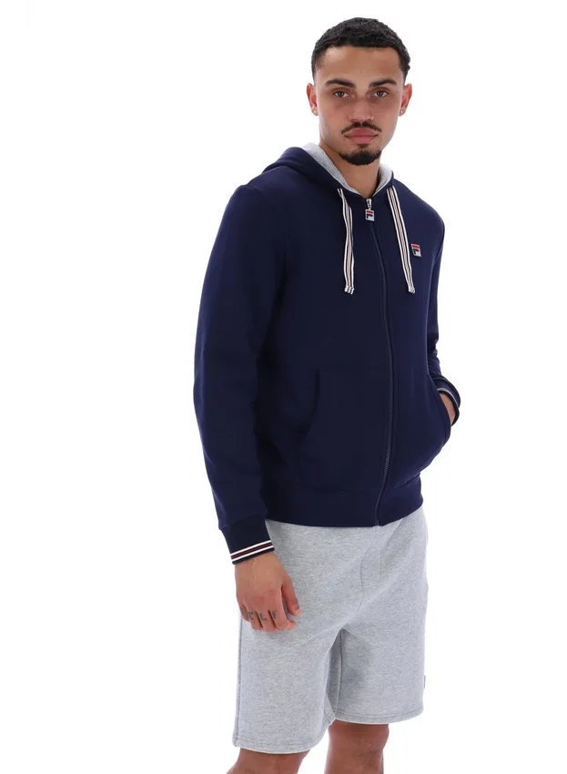 Felpa con cappuccio e zip Fila Tenconi blu navy