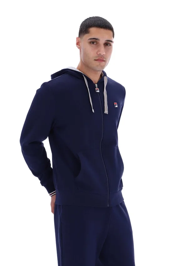 Felpa con cappuccio e zip Fila Tenconi blu navy