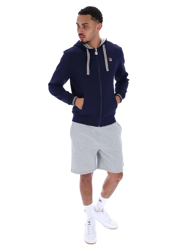Felpa con cappuccio e zip Fila Tenconi blu navy