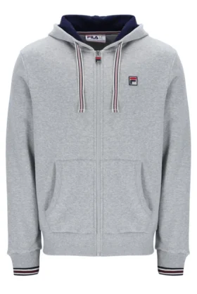 Felpa con cappuccio e zip Tenconi grigio melange