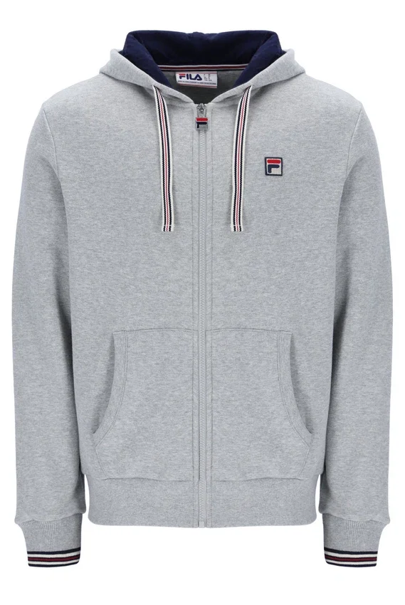 Felpa con cappuccio e zip Tenconi grigio melange