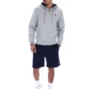 Felpa con cappuccio e zip Tenconi grigio melange