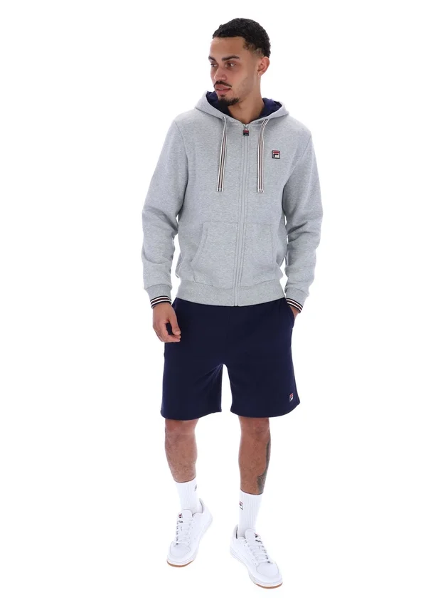 Felpa con cappuccio e zip Tenconi grigio melange