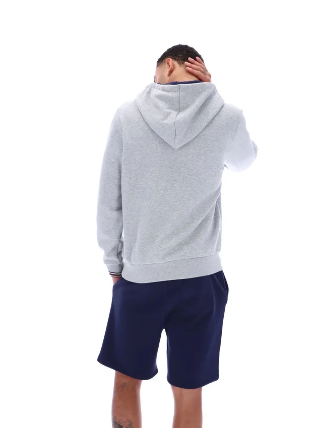 Felpa con cappuccio e zip Tenconi grigio melange