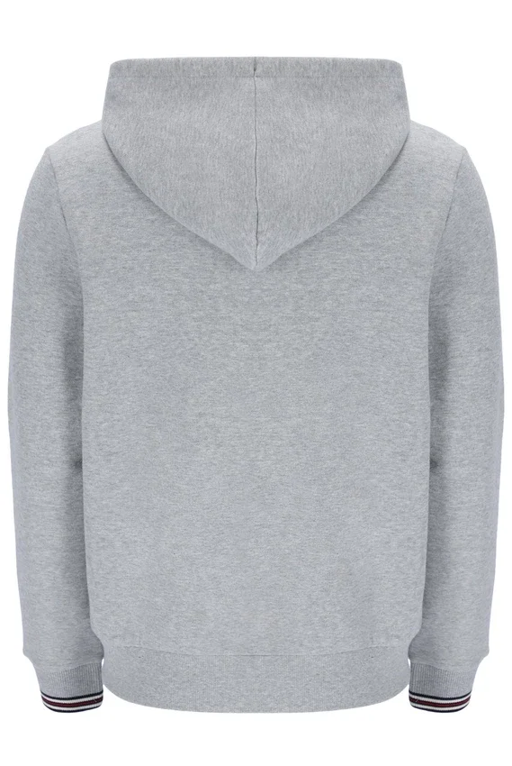 Felpa con cappuccio e zip Tenconi grigio melange