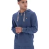 Felpa con cappuccio e zip Tenconi in stile vintage indaco