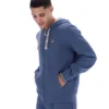 Felpa con cappuccio e zip Tenconi in stile vintage indaco