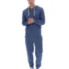 Felpa con cappuccio e zip Tenconi in stile vintage indaco
