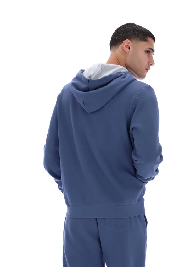 Felpa con cappuccio e zip Tenconi in stile vintage indaco