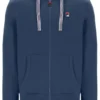 Felpa con cappuccio e zip Tenconi in stile vintage indaco