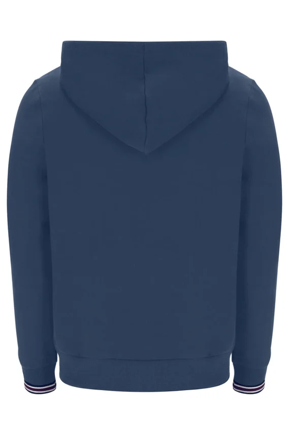Felpa con cappuccio e zip Tenconi in stile vintage indaco