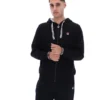 Felpa con cappuccio e zip Tenconi nera