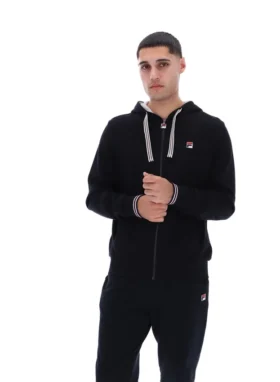 Felpa con cappuccio e zip Tenconi nera