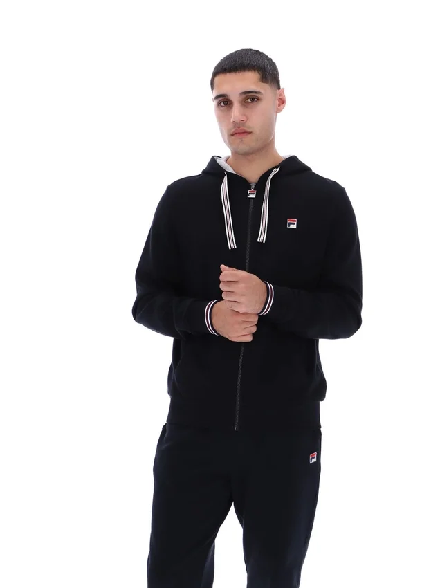 Felpa con cappuccio e zip Tenconi nera
