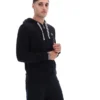 Felpa con cappuccio e zip Tenconi nera