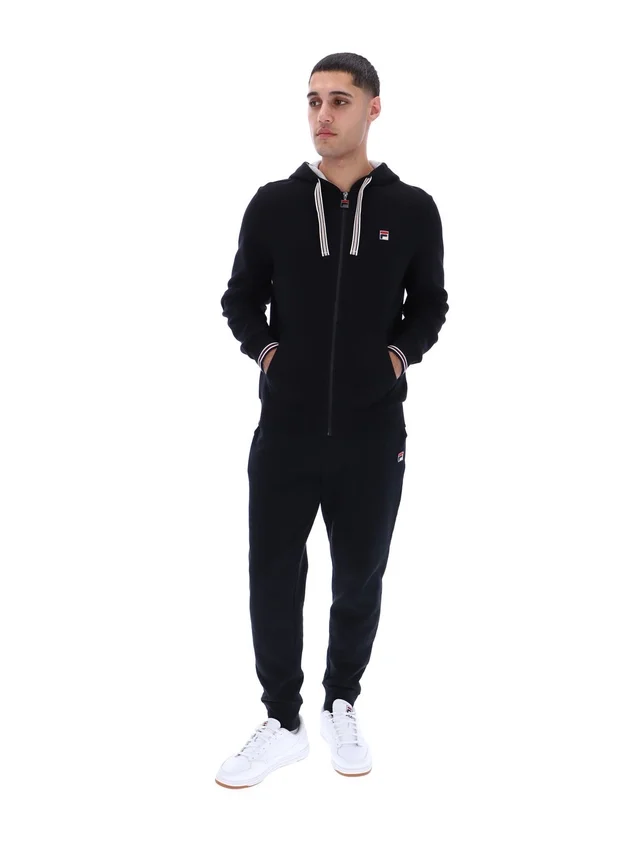 Felpa con cappuccio e zip Tenconi nera