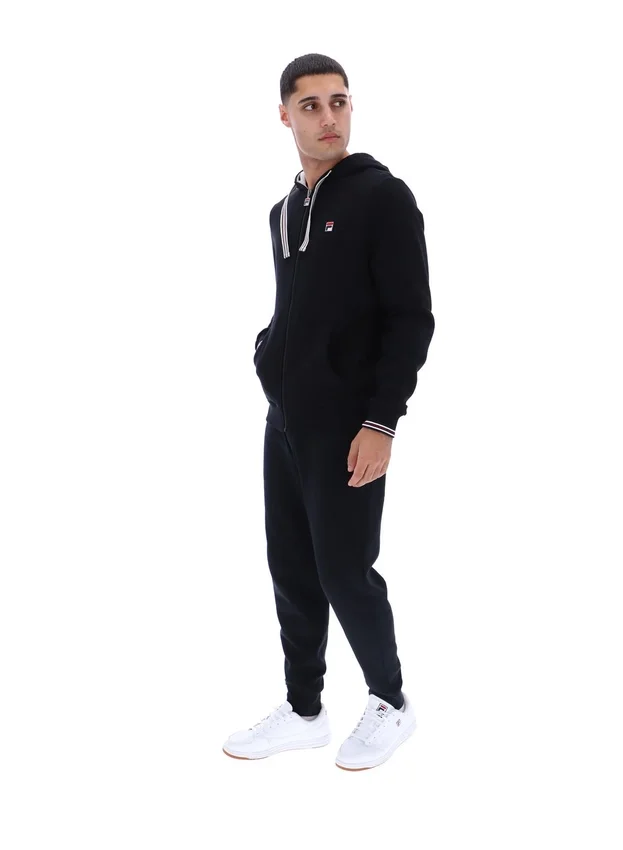 Felpa con cappuccio e zip Tenconi nera