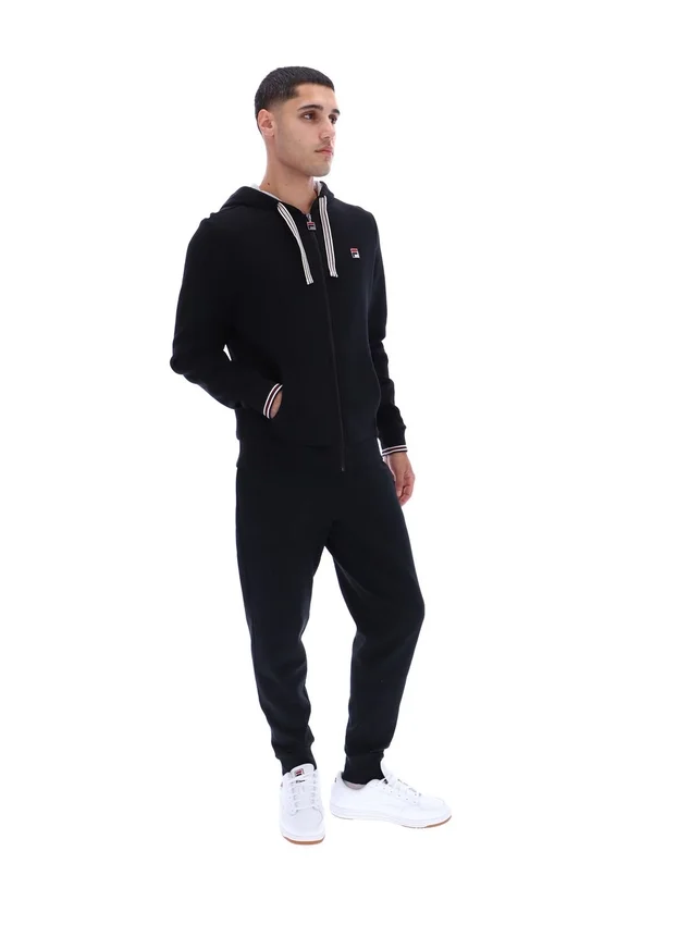 Felpa con cappuccio e zip Tenconi nera