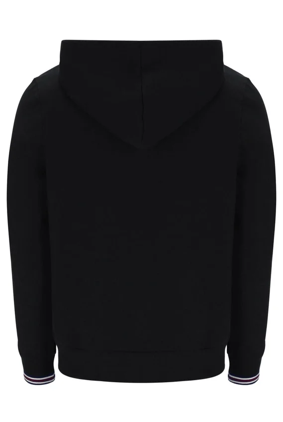 Felpa con cappuccio e zip Tenconi nera