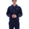 Felpa con cappuccio Fila Italo in velluto blu navy