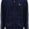 Felpa con cappuccio Fila Italo in velluto blu navy