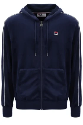 Felpa con cappuccio Fila Italo in velluto blu navy