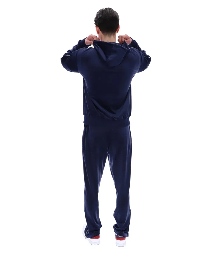 Felpa con cappuccio Fila Italo in velluto blu navy