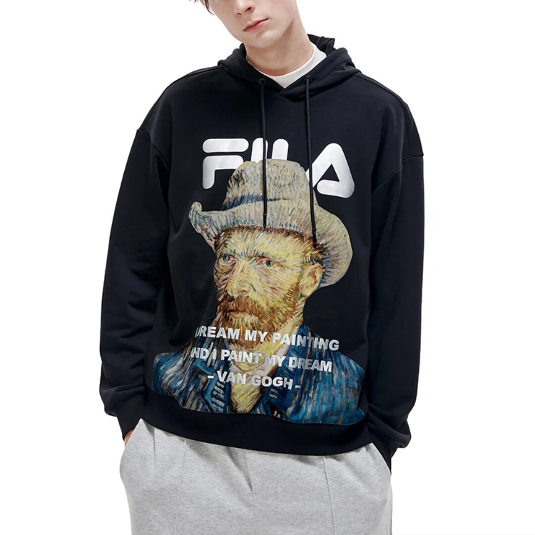Felpa con cappuccio Fila x Van Gogh Museum "Black Multi-Color"