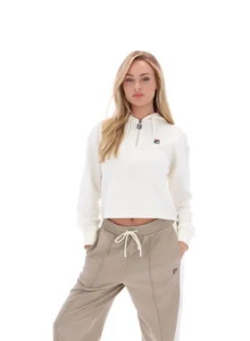 Felpa con cappuccio Gardenia Fiorella con zip a 1/4