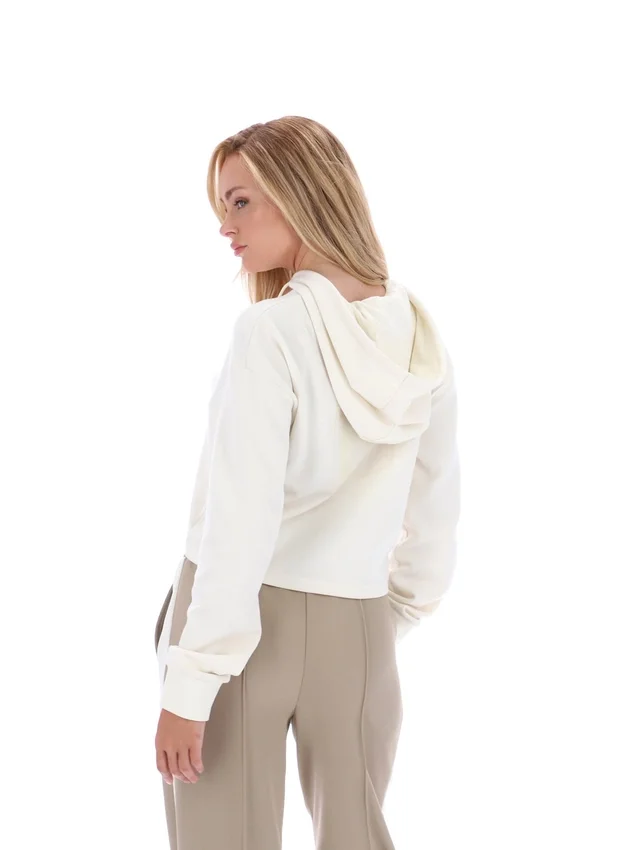 Felpa con cappuccio Gardenia Fiorella con zip a 1/4