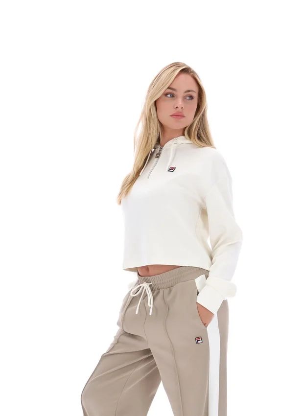 Felpa con cappuccio Gardenia Fiorella con zip a 1/4