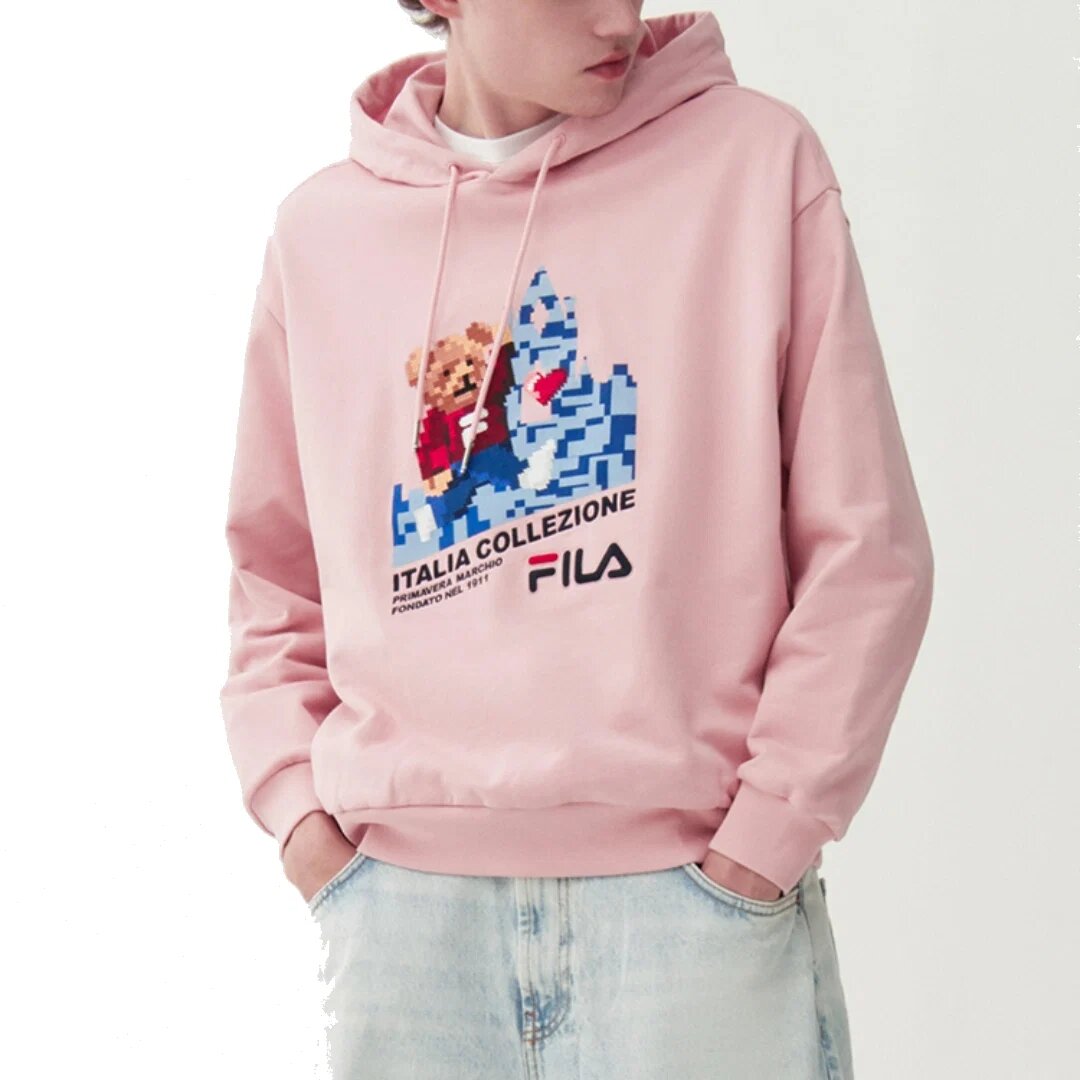 Felpa con cappuccio stampata "Rosa"