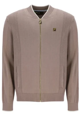 Felpa da allenamento Ferguson a maglia aperta con inserti in punto traforato color Mocha Meringue