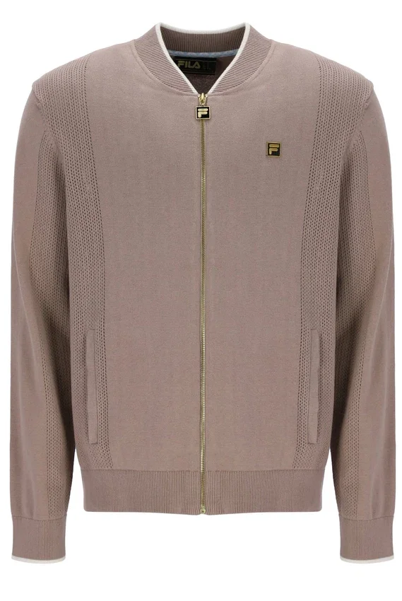 Felpa da allenamento Ferguson a maglia aperta con inserti in punto traforato color Mocha Meringue