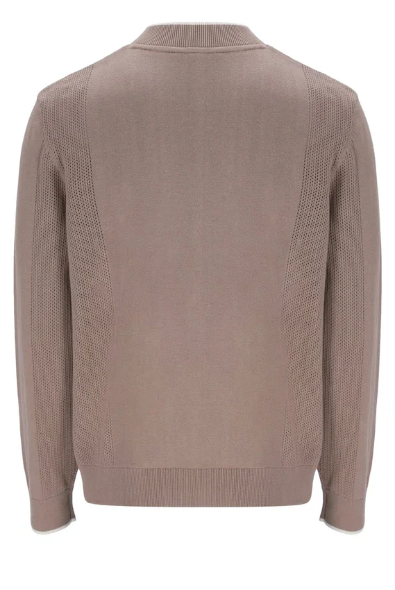 Felpa da allenamento Ferguson a maglia aperta con inserti in punto traforato color Mocha Meringue