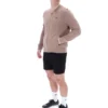 Felpa da allenamento Ferguson a maglia aperta con inserti in punto traforato color Mocha Meringue