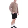 Felpa da allenamento Ferguson a maglia aperta con inserti in punto traforato color Mocha Meringue