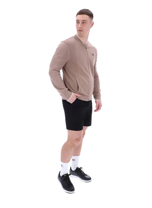 Felpa da allenamento Ferguson a maglia aperta con inserti in punto traforato color Mocha Meringue